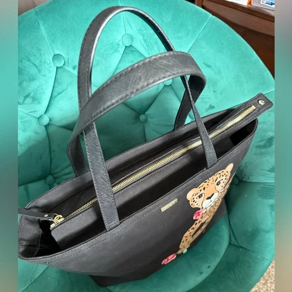 RARE Kate Spade ♠️ New York Lounging Cheetah Francis tote bag meow - Picture 5 of 8